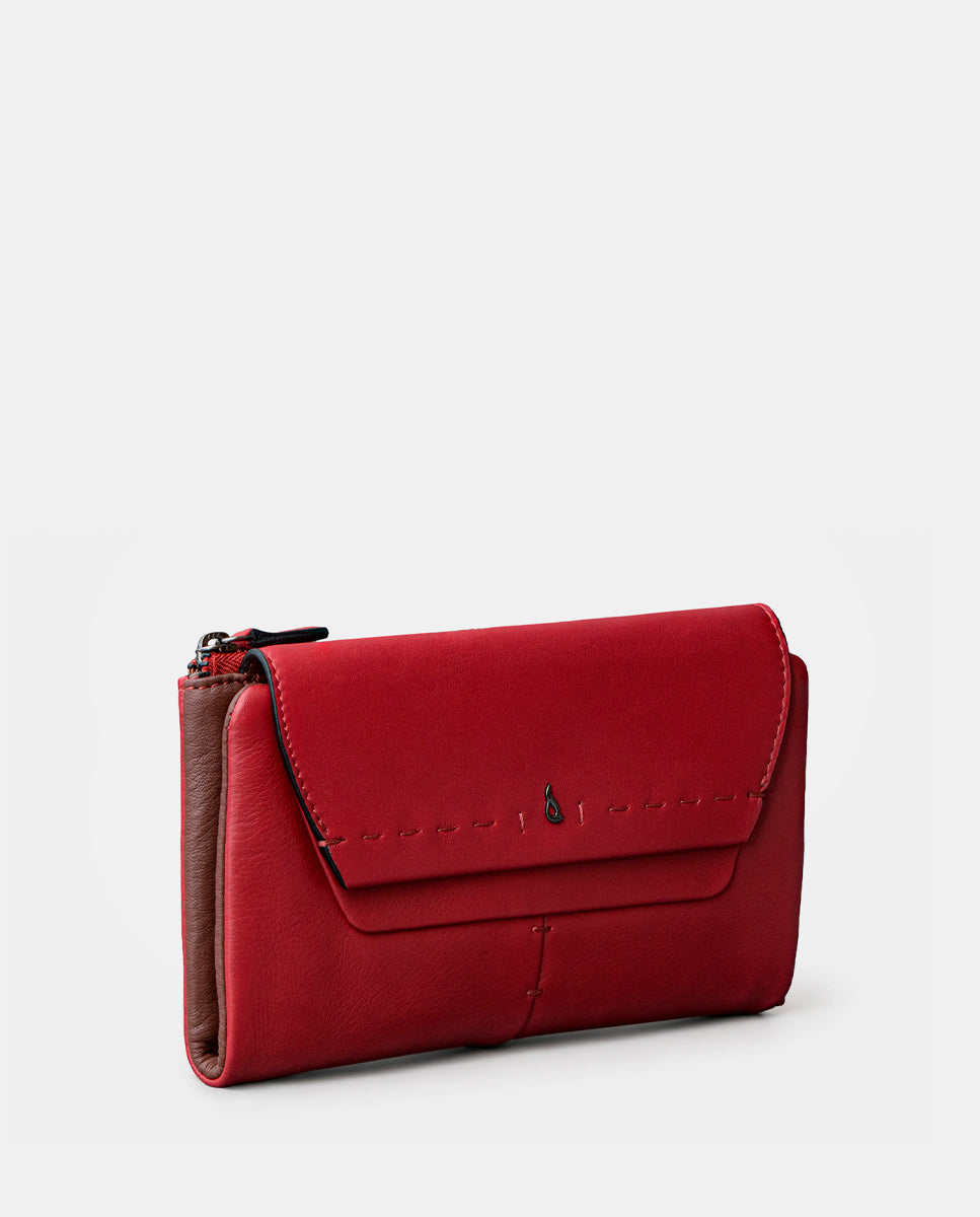 abbacino-cartera-grande-piel-roja-con-monedero image 4
