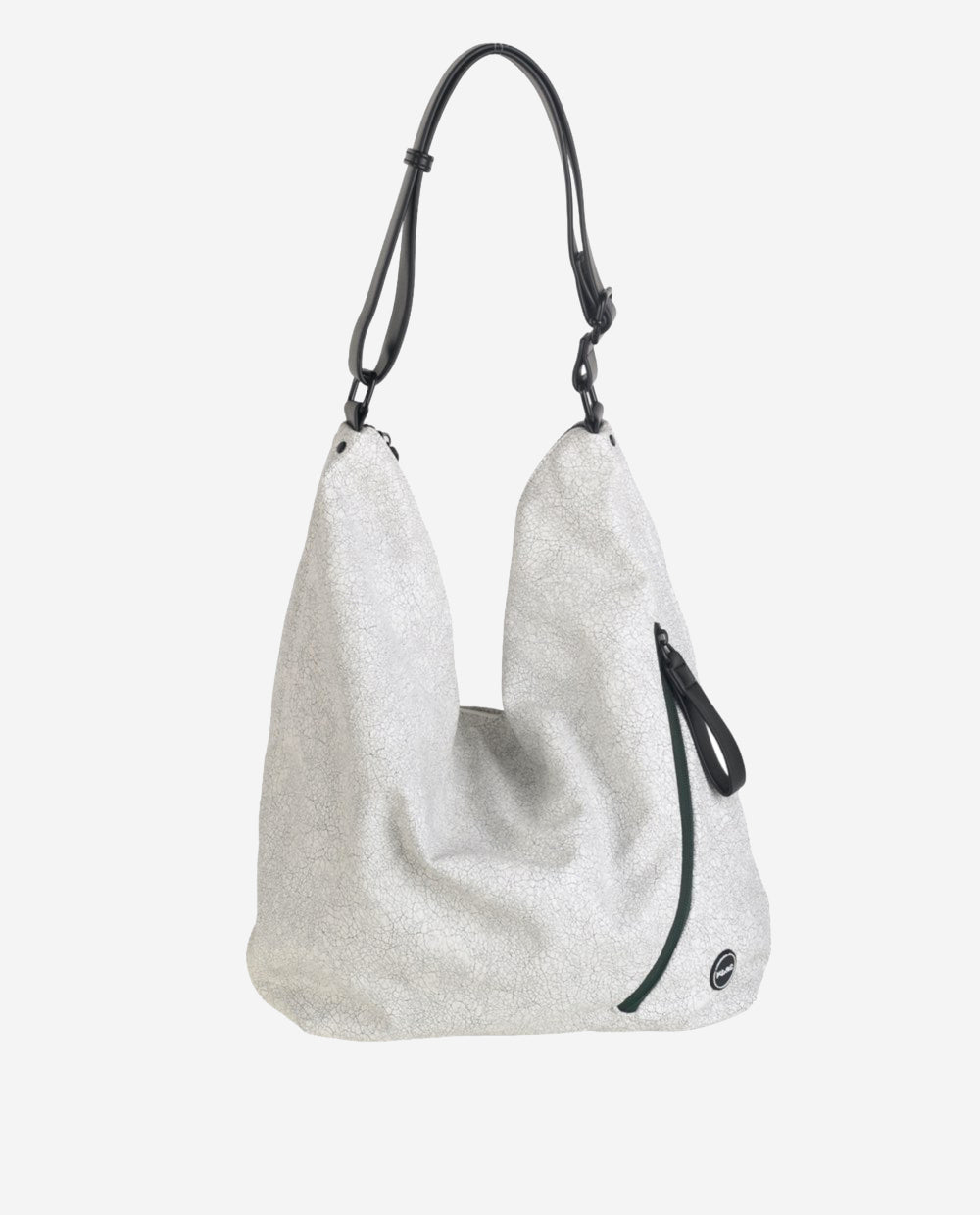 bolso-hobo-kbas-con-cremallera-pu-texturizado-blanco-y-gris-oscuro image 5