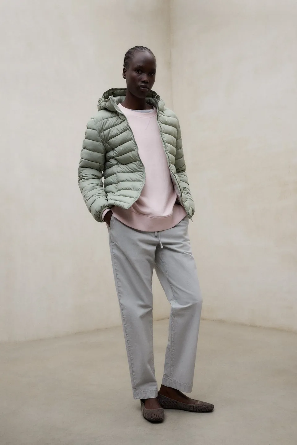 chaqueta-atlantic-verde-de-mujer-ecoalf image 1