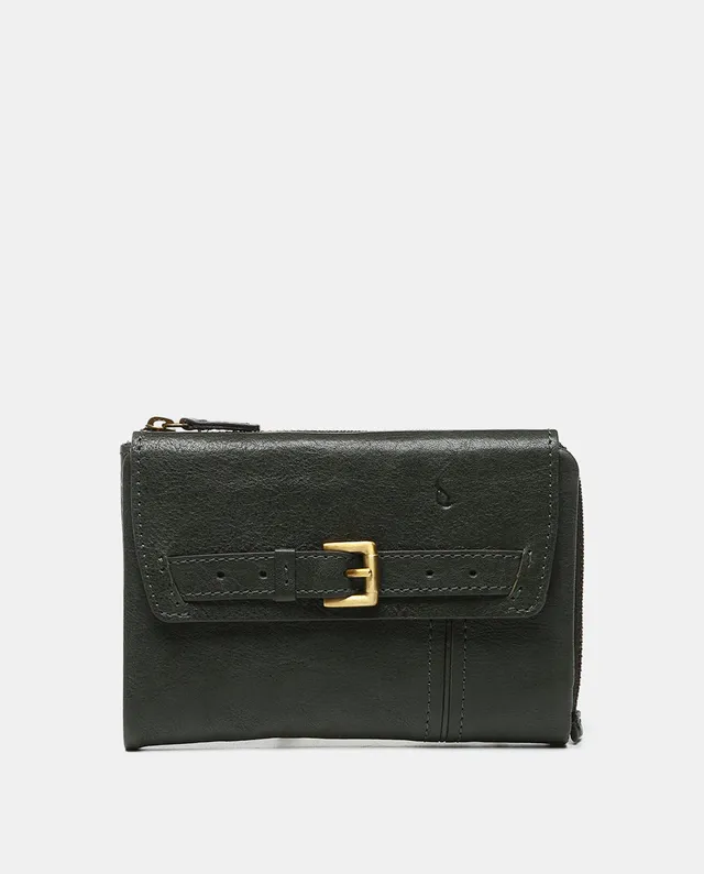 abbacino-cartera-mediana-piel-verde-hebilla-dorada image 1
