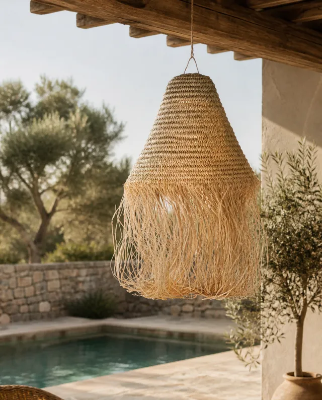 l-mpara-de-palma-con-flecos-de-rafia-kbas-estilo-bohemio-natural image 1