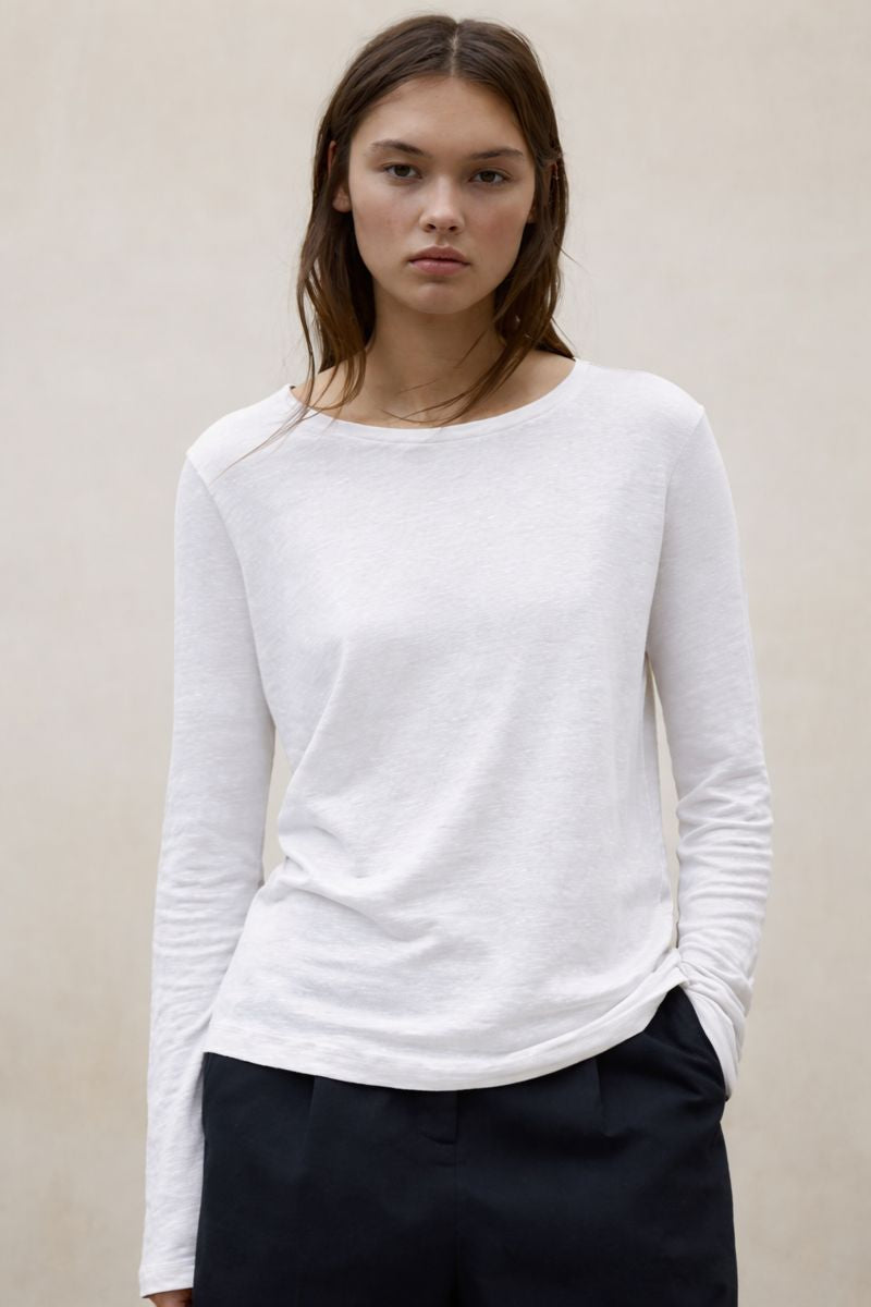 camiseta-ecoalf-cale-blanca-de-lino-para-mujer image 1