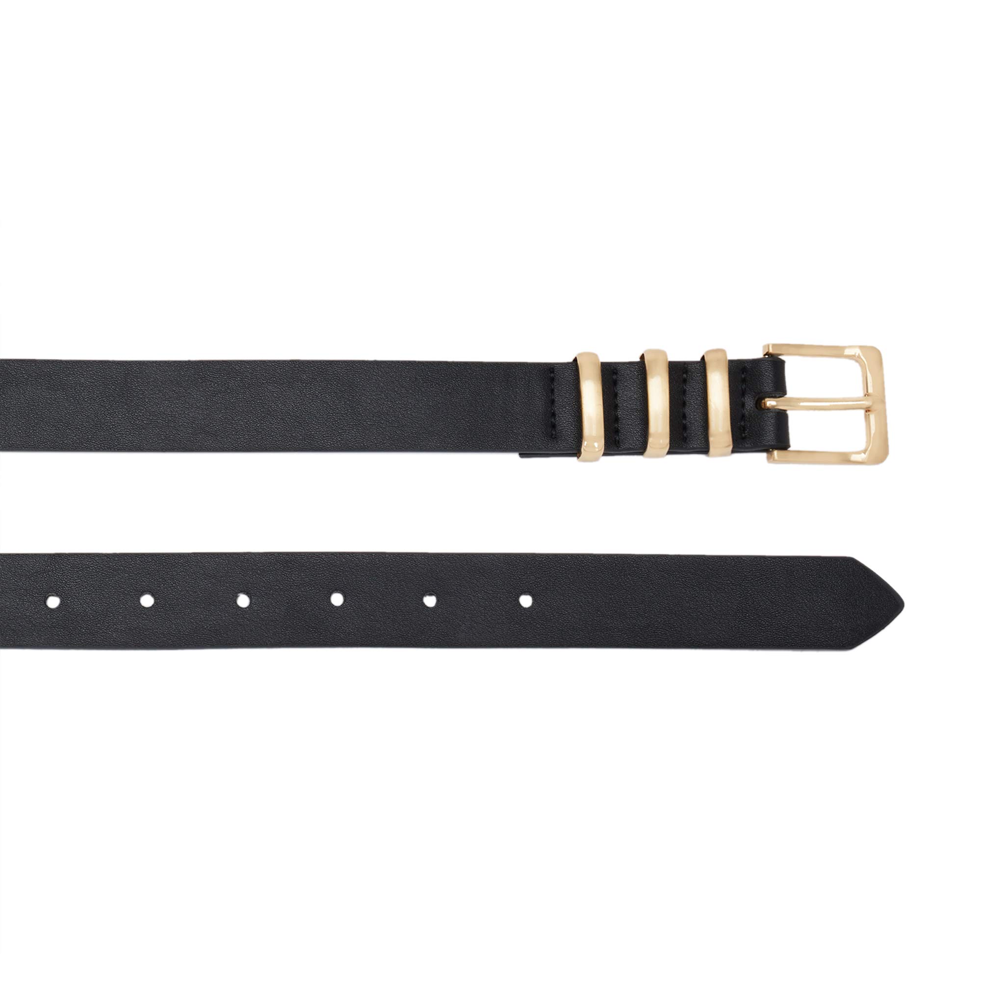 parfois-cintur-n-hebilla-dorada-estrecho-basic-negro-mujer image 3