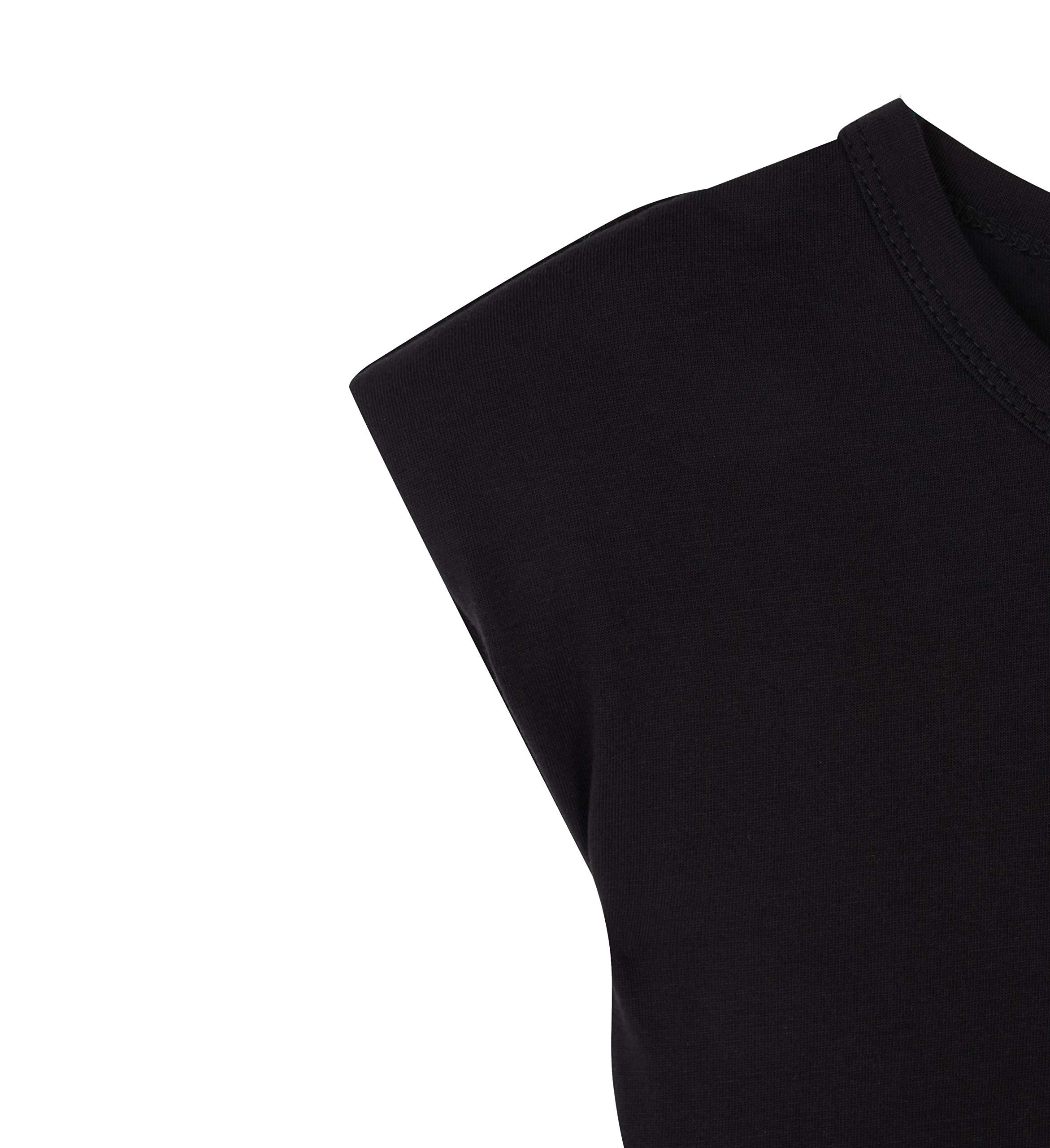 parfois-camiseta-con-hombreras-cuello-redondo-mujer-negro image 2