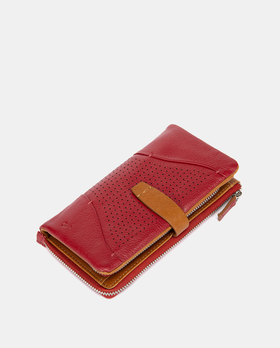 abbacino-cartera-grande-piel-roja-troquelada-con-monedero image 5