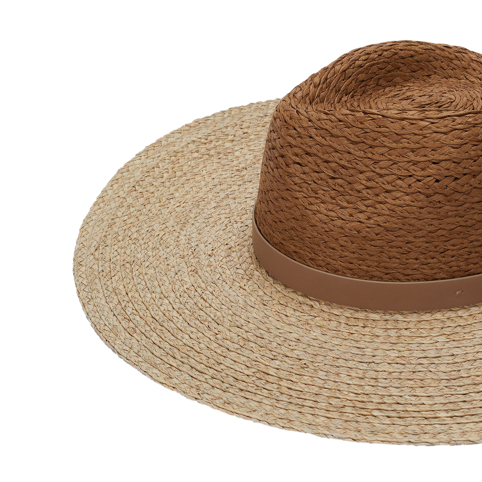 parfois-sombrero-fedora-textura-rafia-con-cinta-a-contraste-mujer-caqui image 2