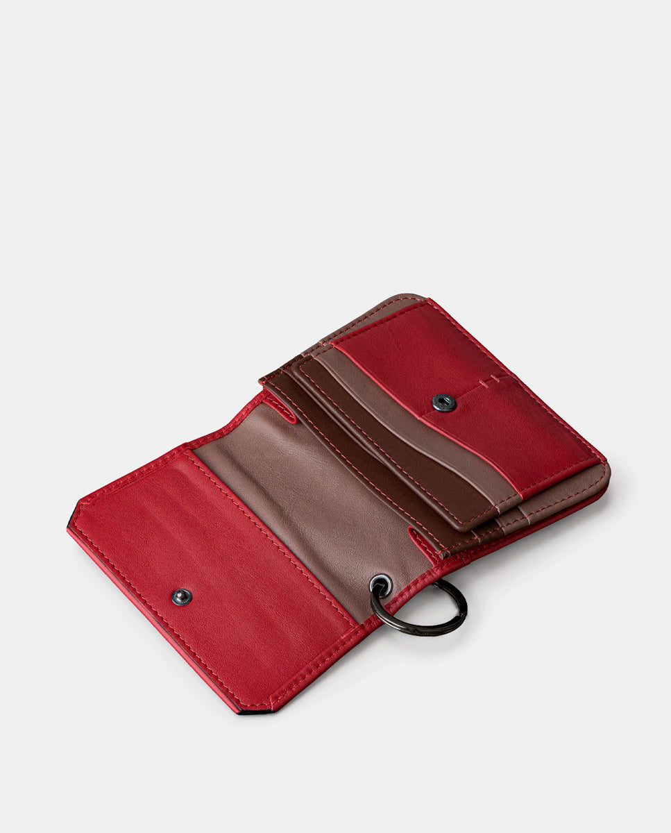 abbacino-monedero-mujer-piel-rojo-solapa-con-anilla-llaves image 6