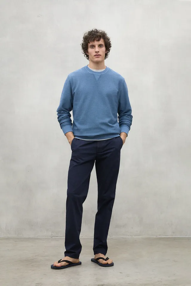 pantal-n-ecoalf-aras-para-hombre-en-azul-marino-algod-n-y-algod-n-reciclado-fit- image 1