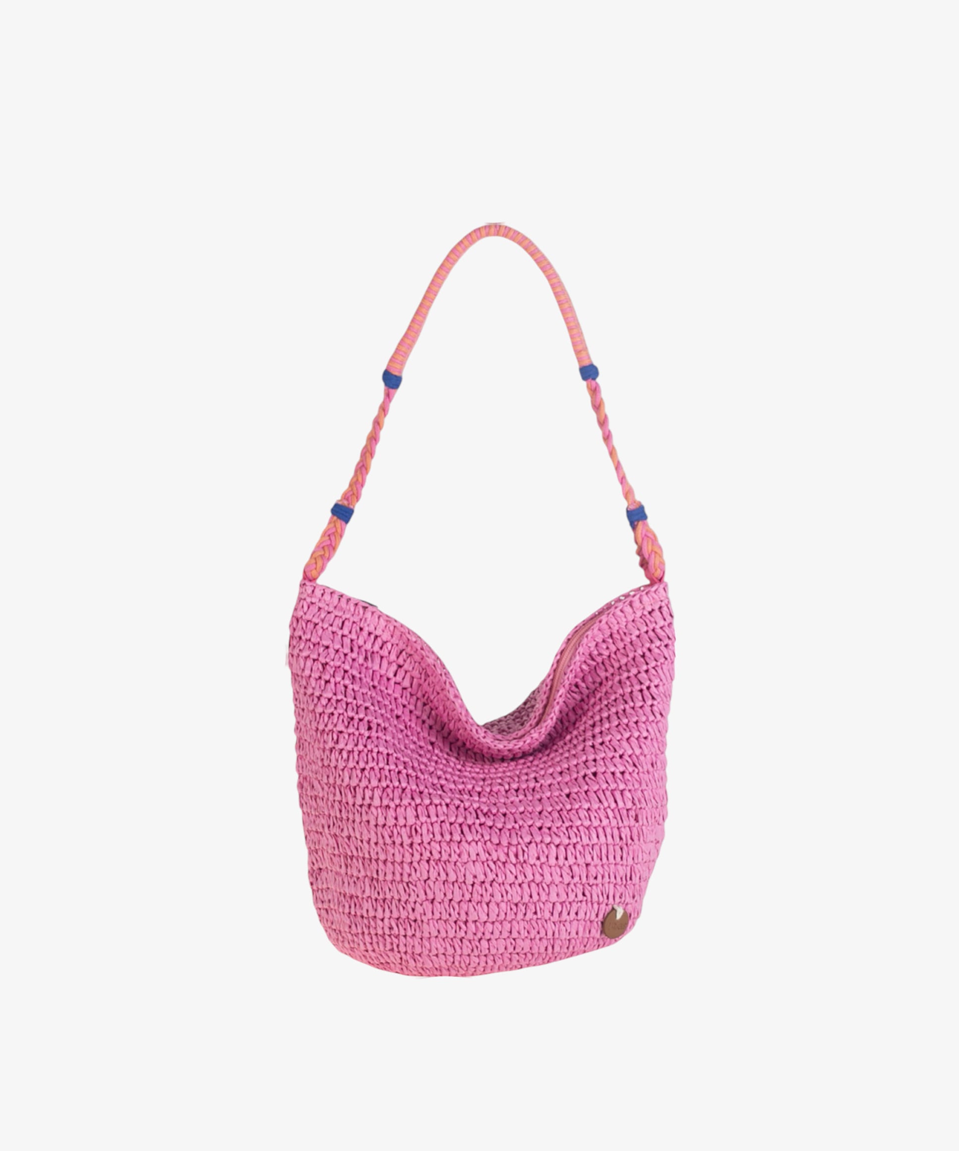 bolso-hobo-kbas-de-fibra-natural-con-cremallera-color-rosa image 4