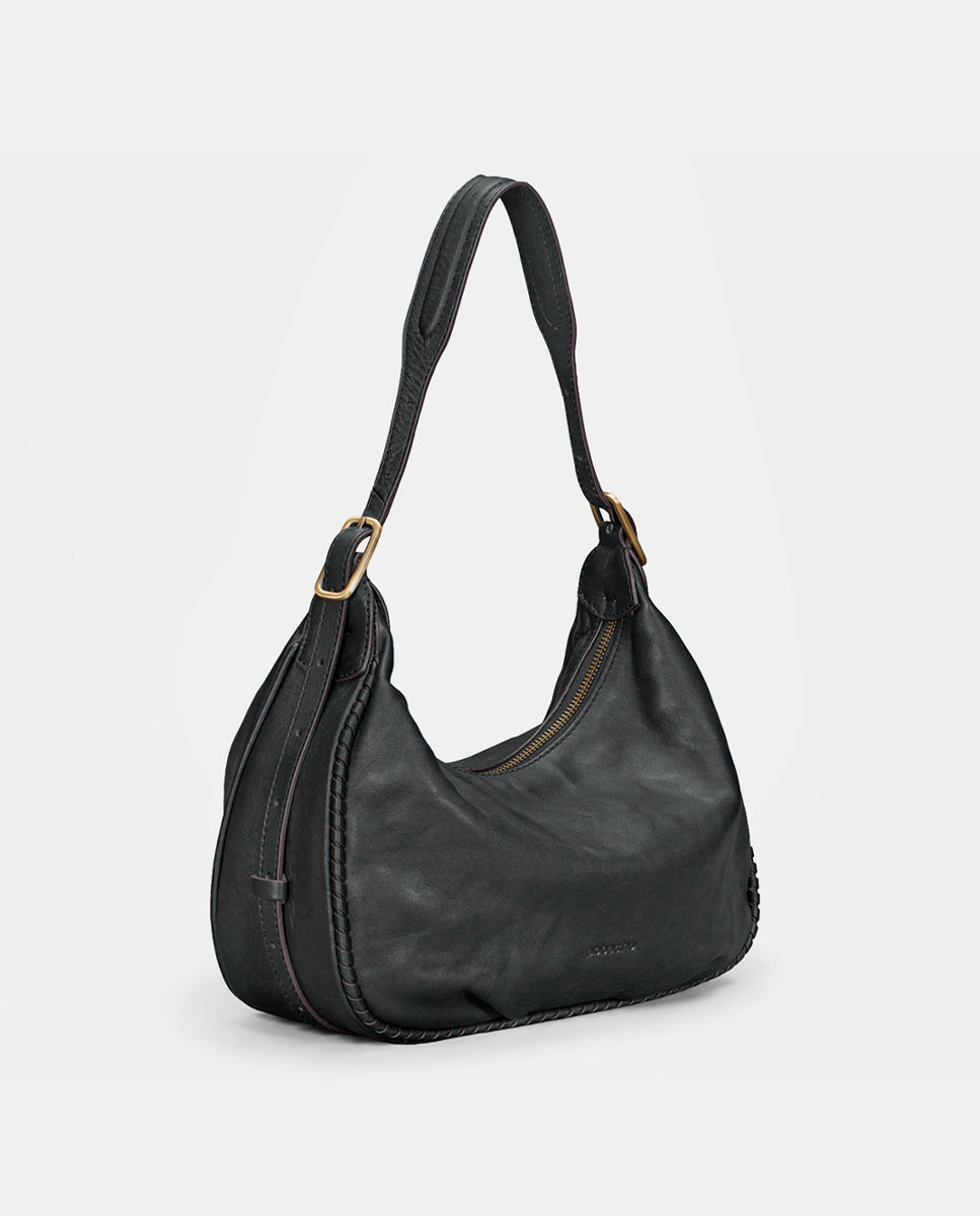 abbacino-bolso-de-hombro-de-piel-negro-con-trenzado image 2