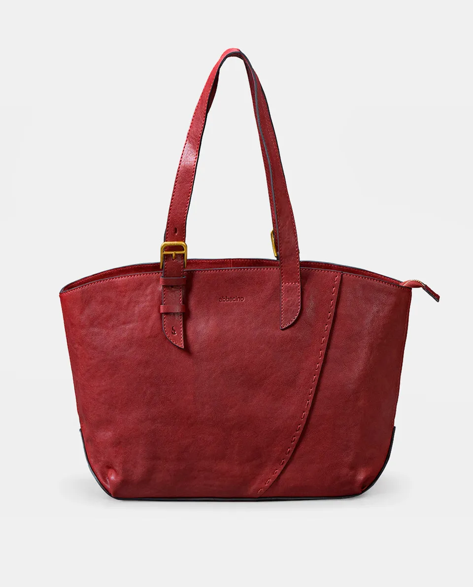 abbacino-shopper-en-piel-rojo-de-mujer-bolso-de-hombro-premium image 1
