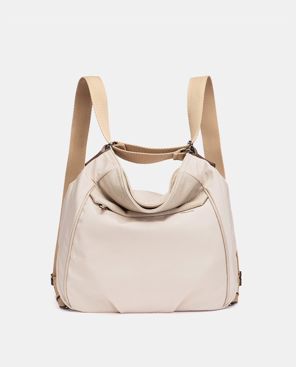 abbacino-bolso-multifuncional-beige-tejido-reciclado-2-en-1-mochila image 4