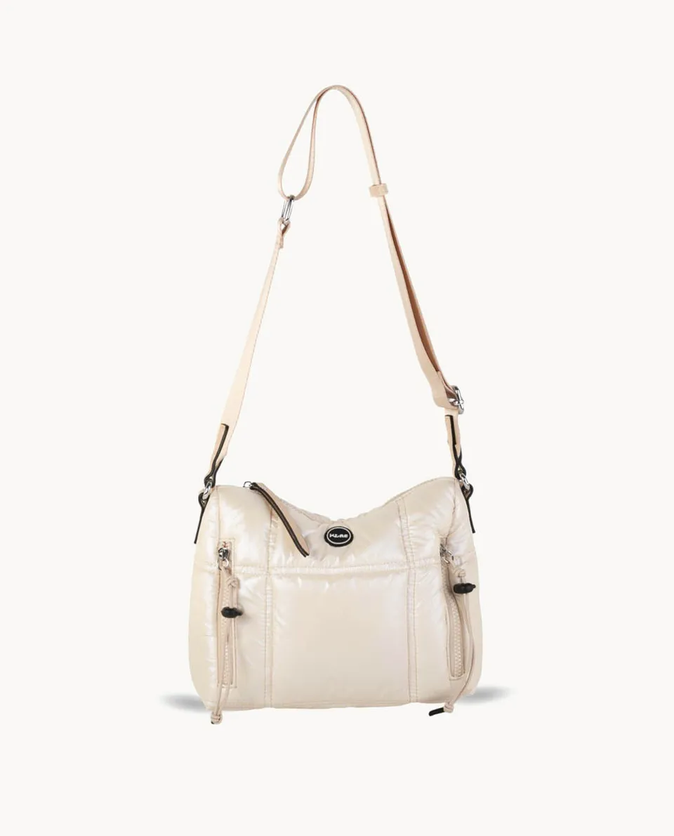 bandolera-de-nylon-kbas-con-cremallera-color-marfil-rebajas-ss26 image 1