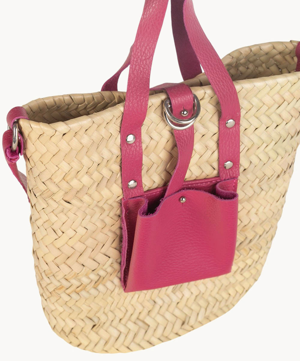 bandolera-doble-asa-de-palma-natural-y-piel-kbas-color-rosa image 3
