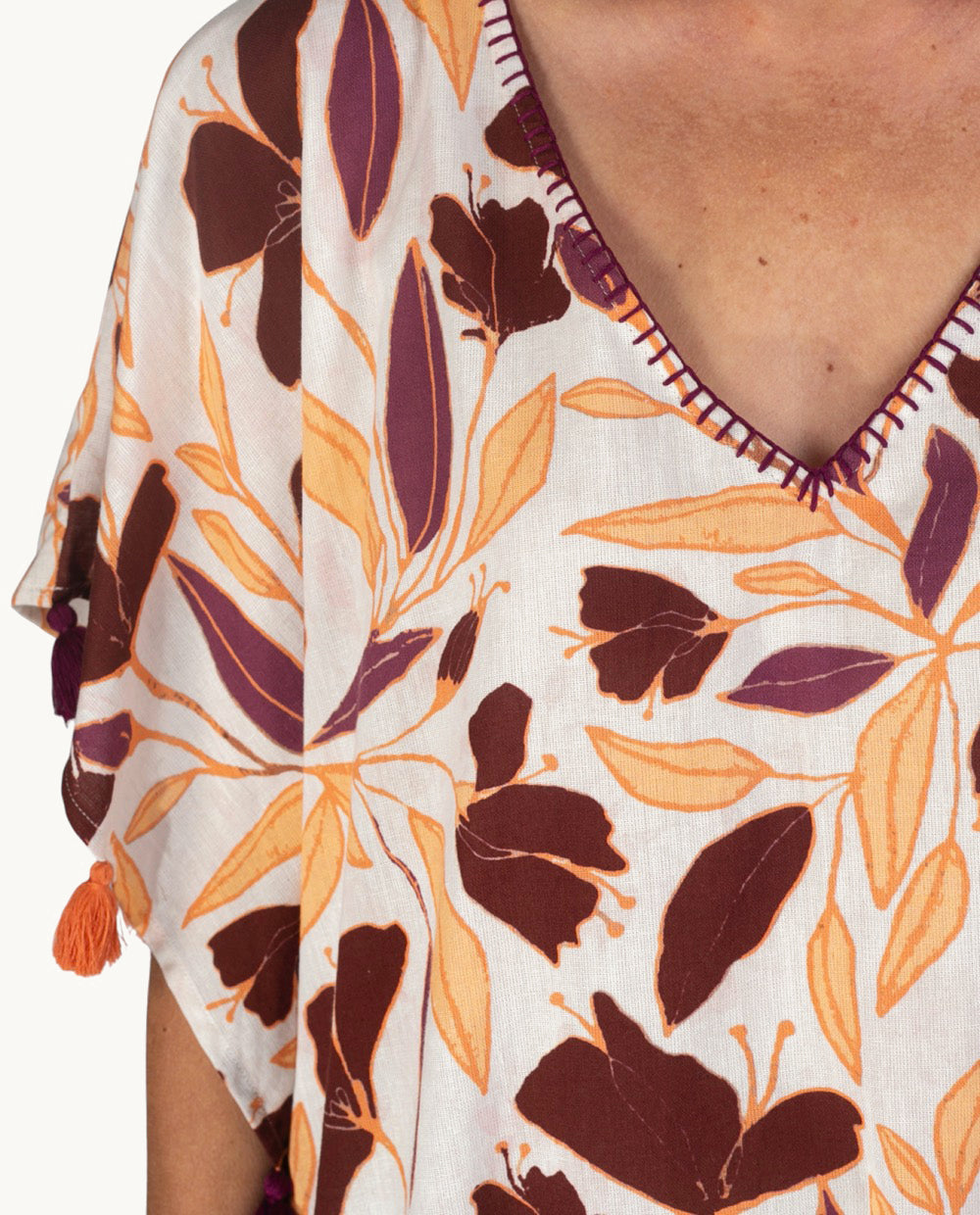 kbas-kurta-de-algod-n-talla-nica-color-marr-n-prenda-vers-til-de-temporada image 3