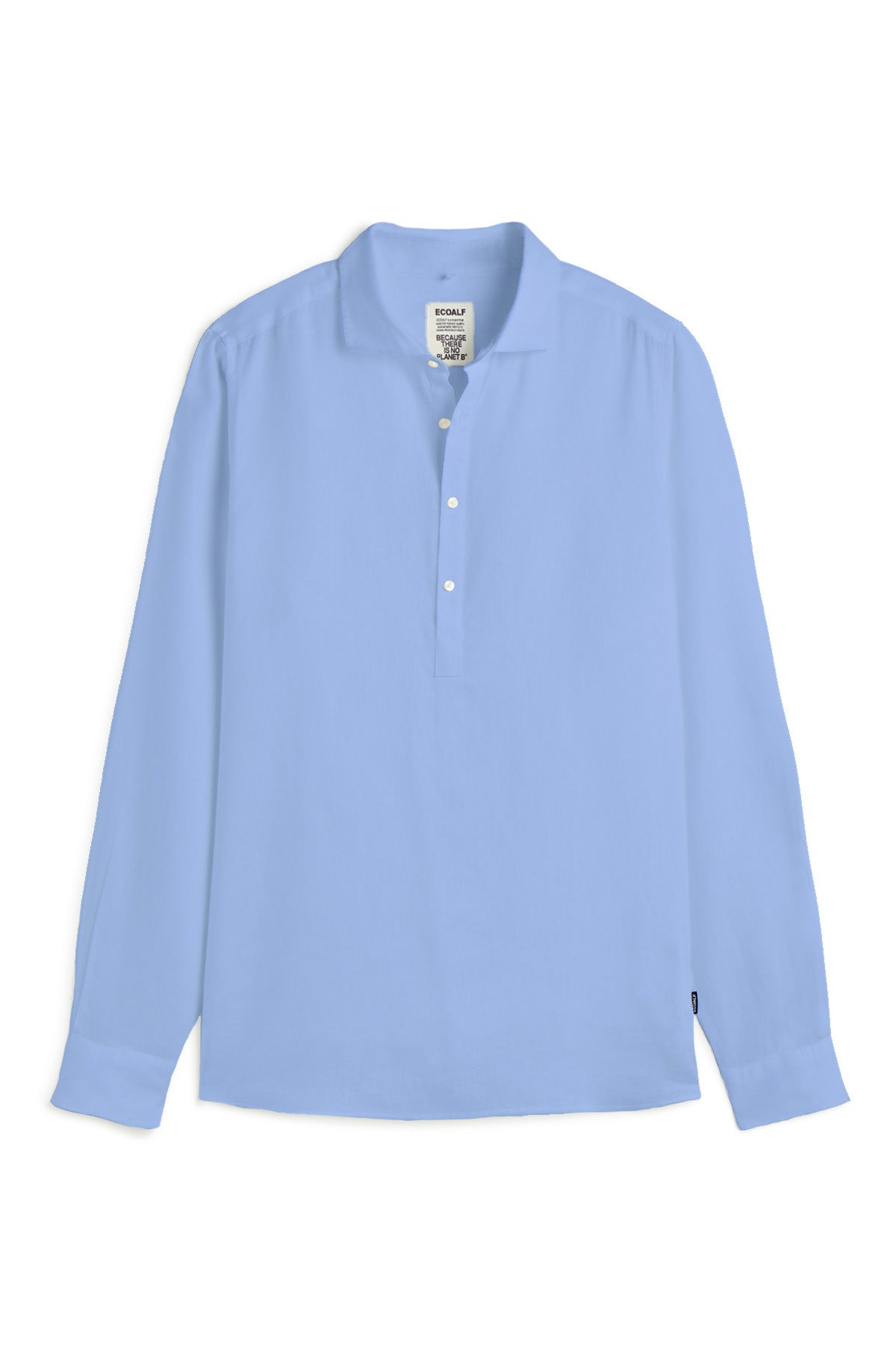 ecoalf-camisa-polino-azul-de-hombre-100-lino-corte-regular-cuello-cortado image 6