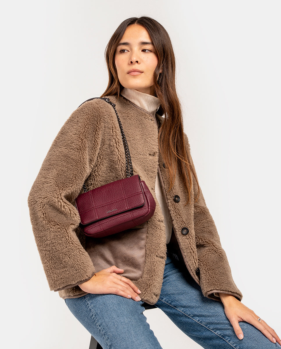 bolso-hombro-abbacino-burdeos-reciclado-cuadros-bordados image 8