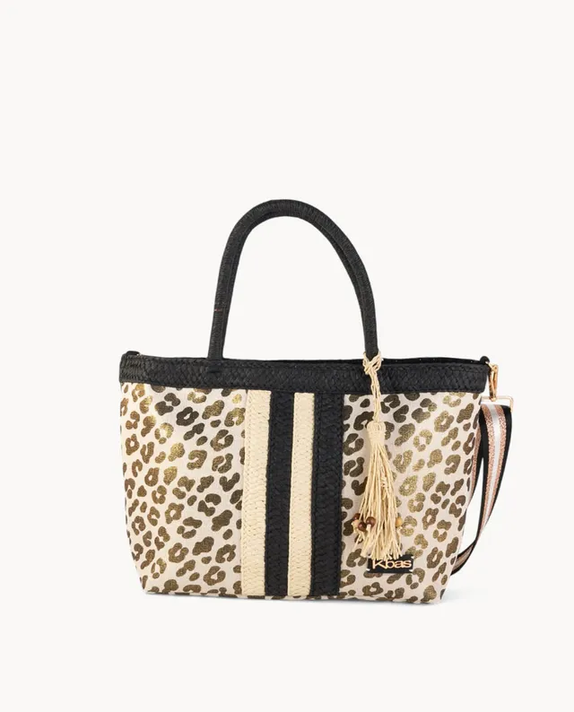 bolso-tote-peque-o-kbas-fibra-natural-y-canvas-con-cremallera-color-negro image 1