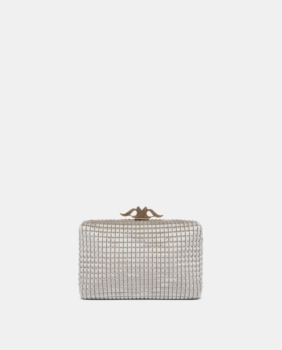 abbacino-clutch-fiesta-terciopelo-beige-geom-trico image 1