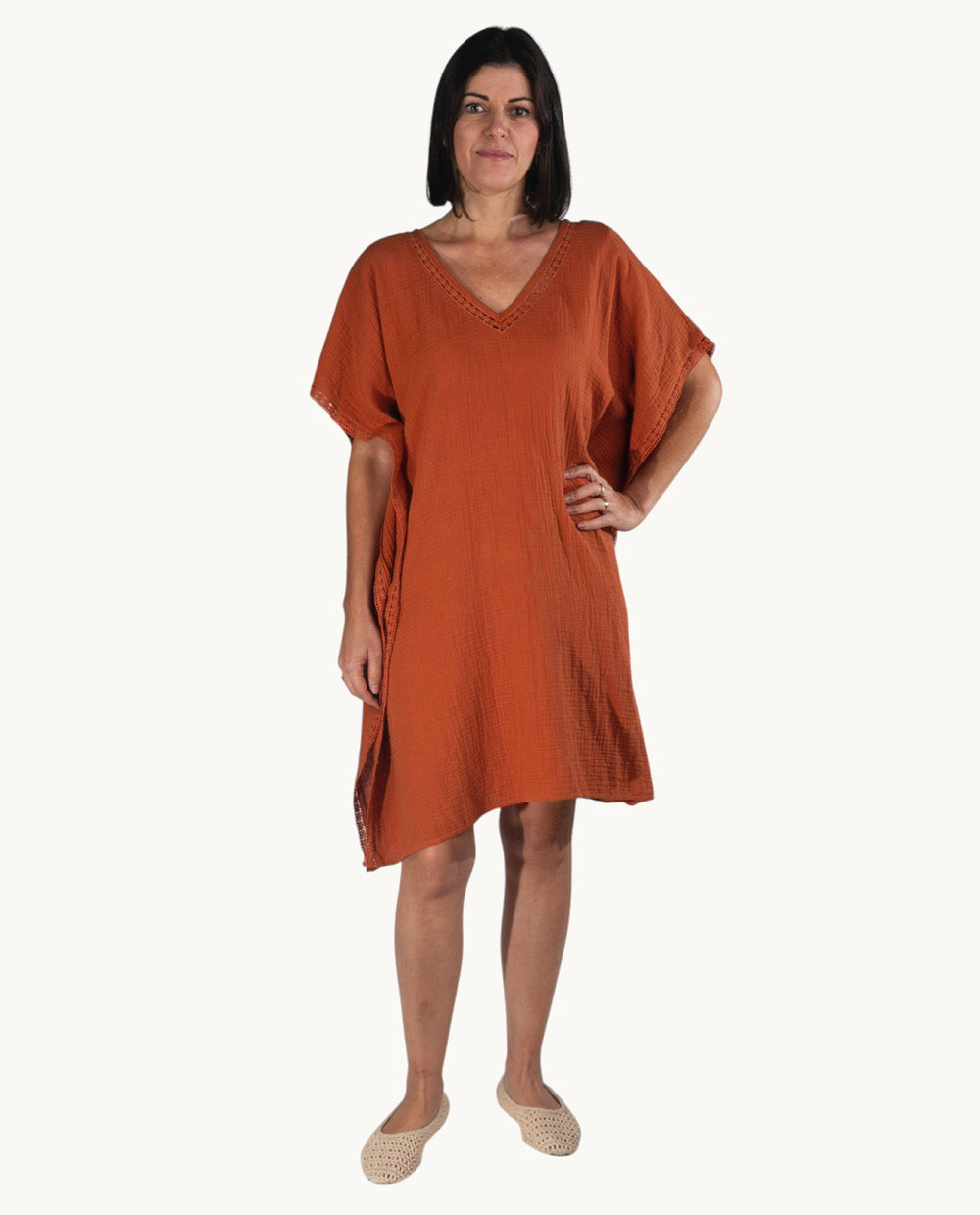 kbas-kurta-de-algod-n-talla-nica-color-naranja-vibrante-50-dto image 1