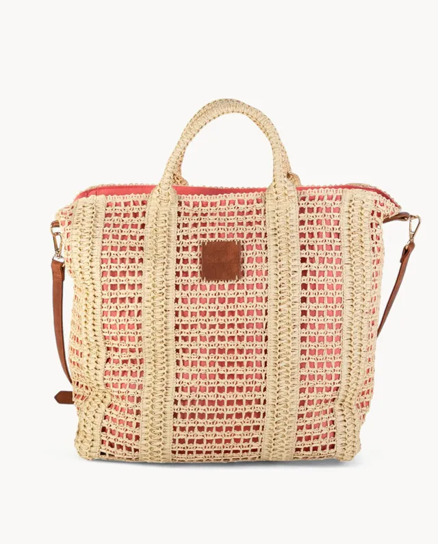 bolso-tote-kbas-de-fibra-natural-con-cremallera-color-natural image 1