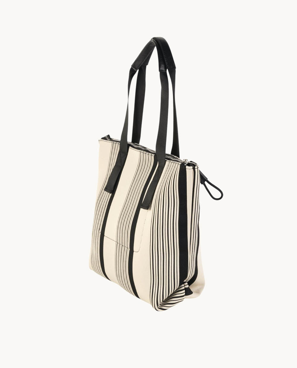 kbas-tote-de-algod-n-con-cremallera-color-blanco-con-rayas-negras image 2