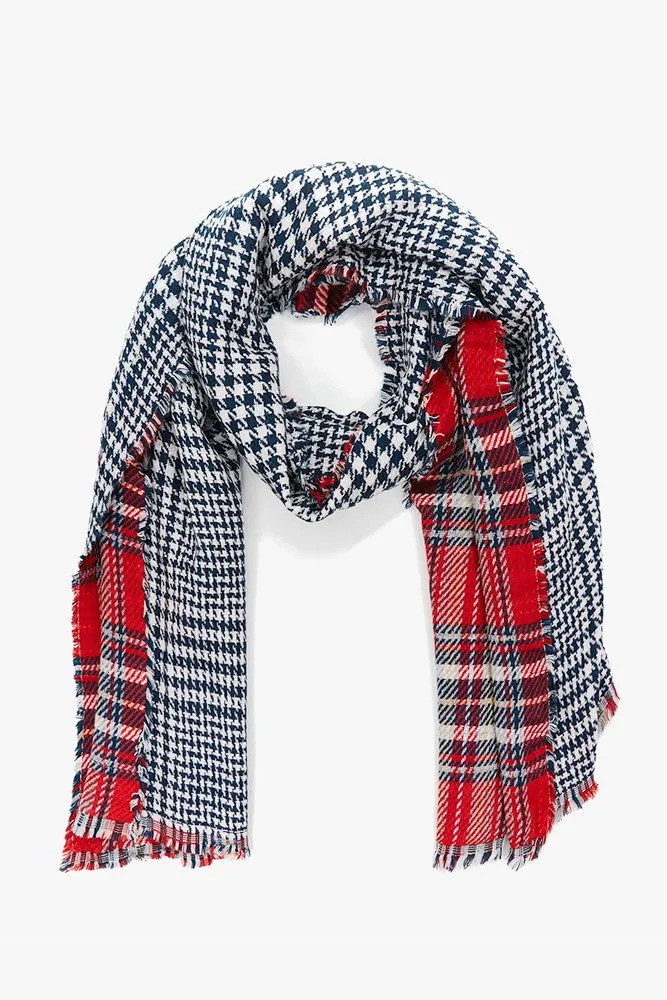 abbacino-bufanda-reversible-mujer-azul-y-rojo-2-en-1 image 1