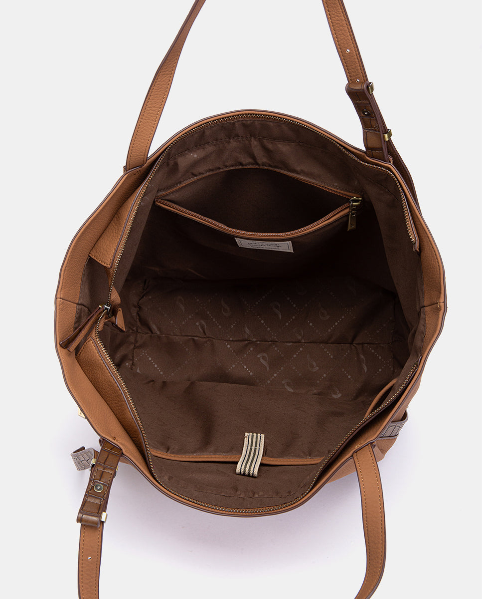 abbacino-shopper-cognac-de-materiales-reciclados-gran-capacidad image 5