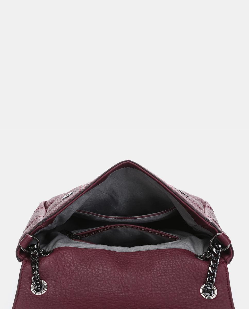 abbacino-bolso-de-hombro-en-materiales-reciclados-burdeos image 6