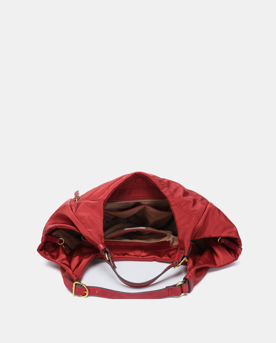 abbacino-bolso-hobo-rojo-reciclado-satinado-mujer image 5