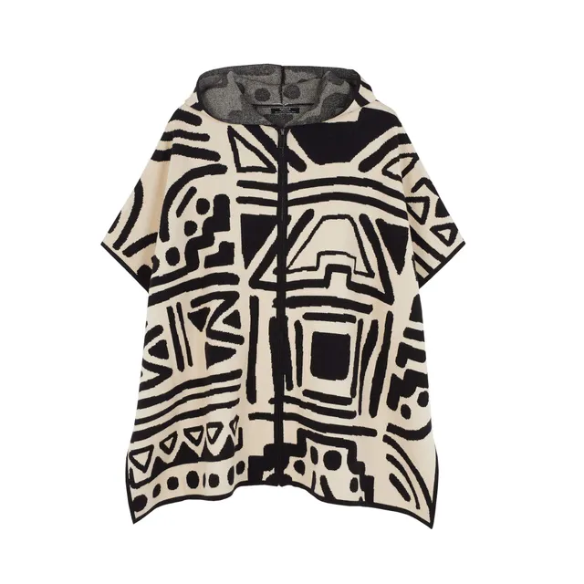 parfois-poncho-de-punto-estampado-mujer-cl-sico image 1
