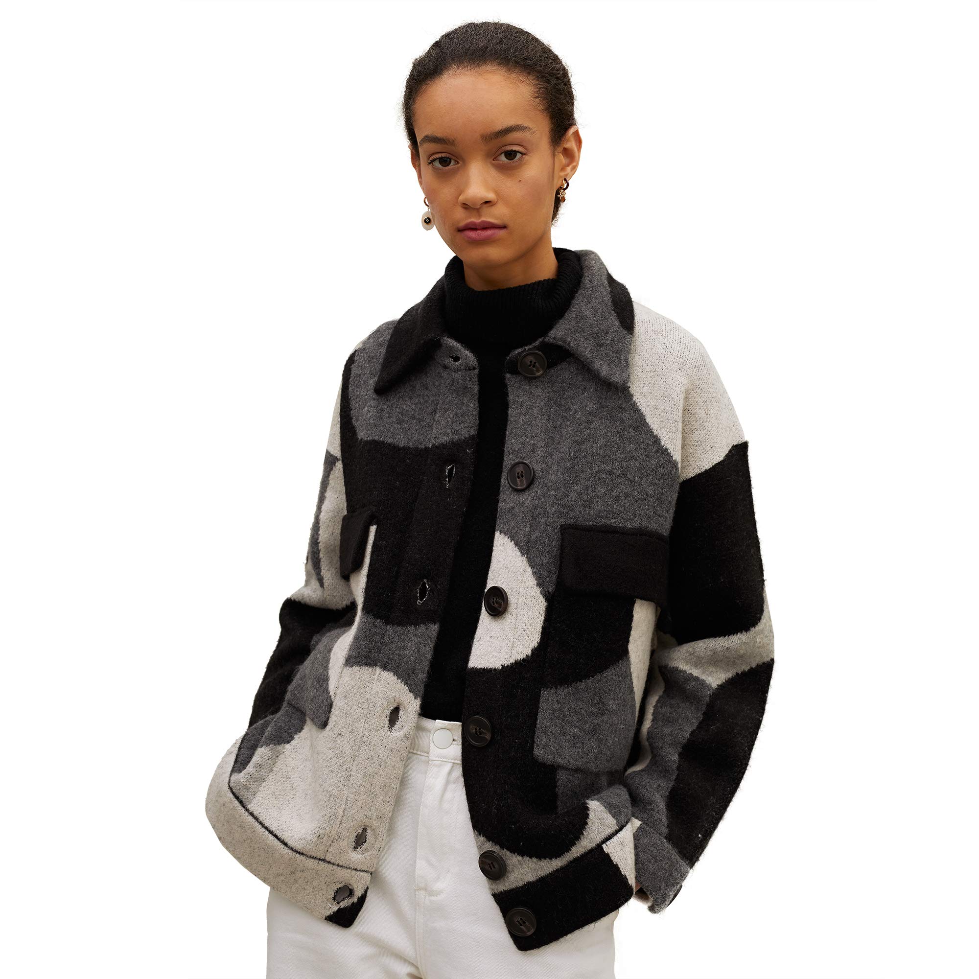 parfois-chaqueta-de-punto-estampada-con-botones-mujer image 2