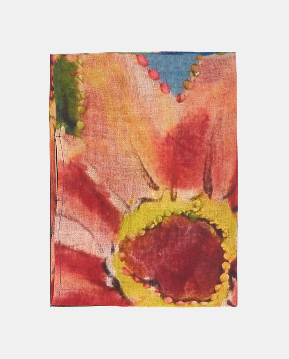 abbacino-bandana-de-seda-y-modal-verde-con-estampado-floral image 3