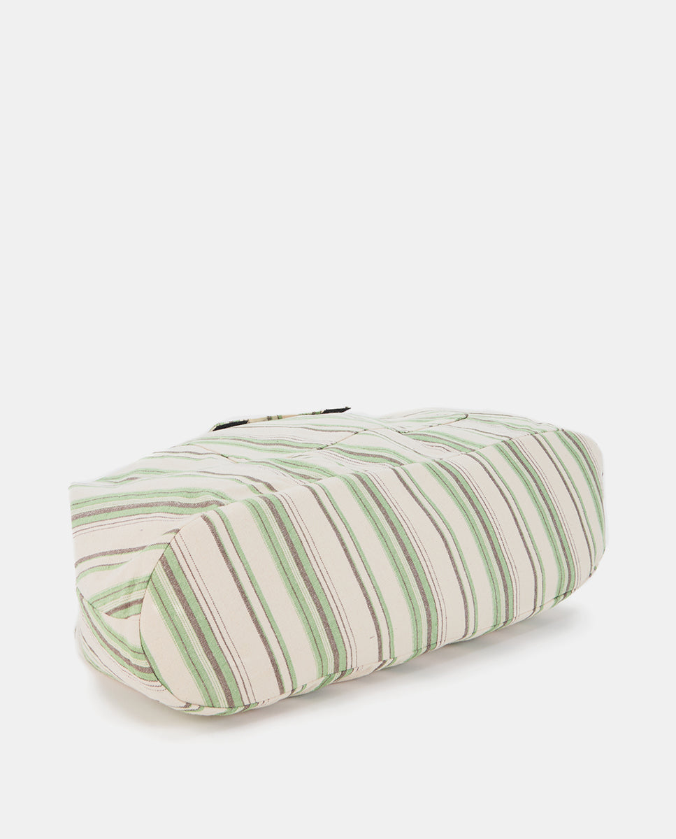 abbacino-bolsa-de-playa-de-algod-n-verde-a-rayas-gran-capacidad image 4
