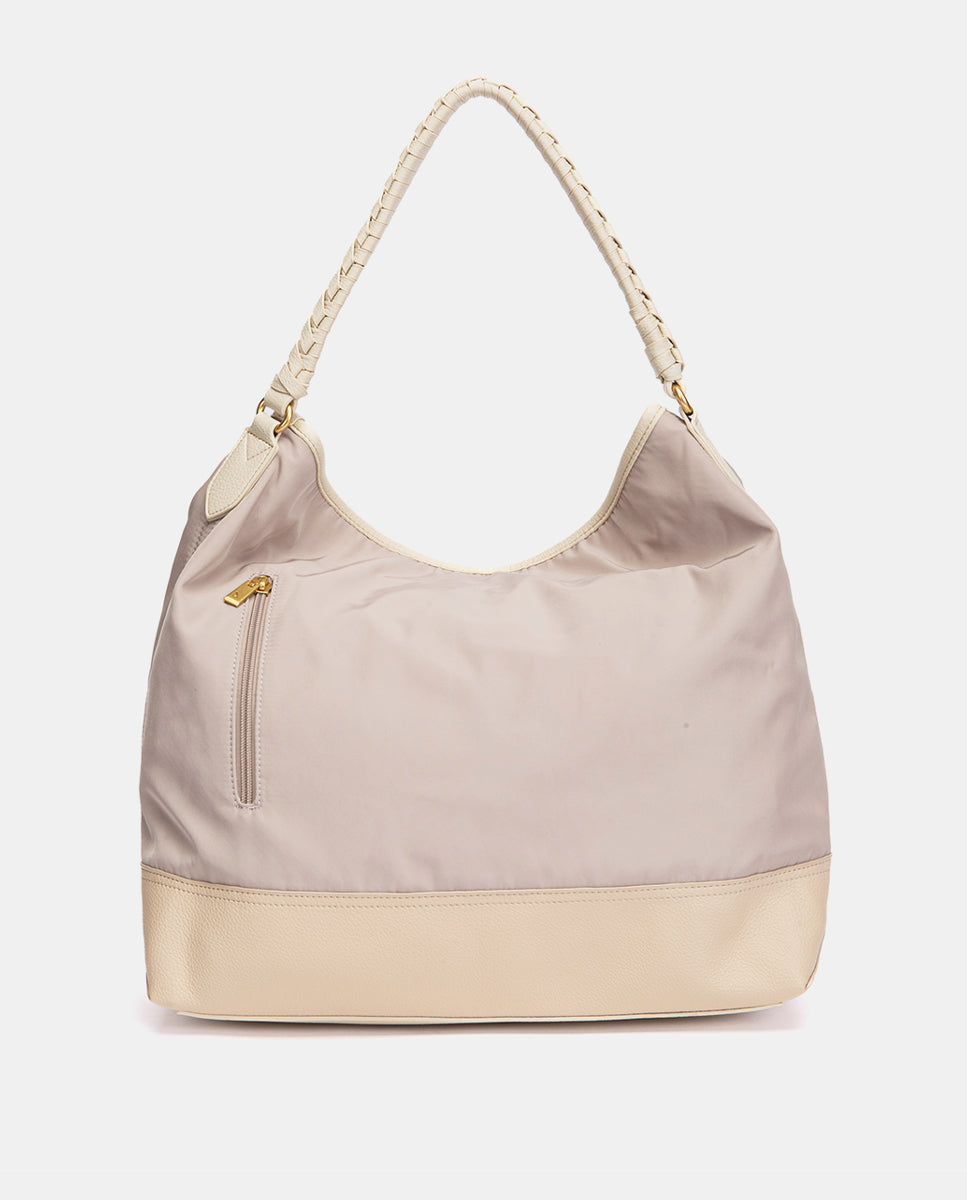 abbacino-bolso-de-hombro-bicolor-rosa-materiales-reciclados image 2