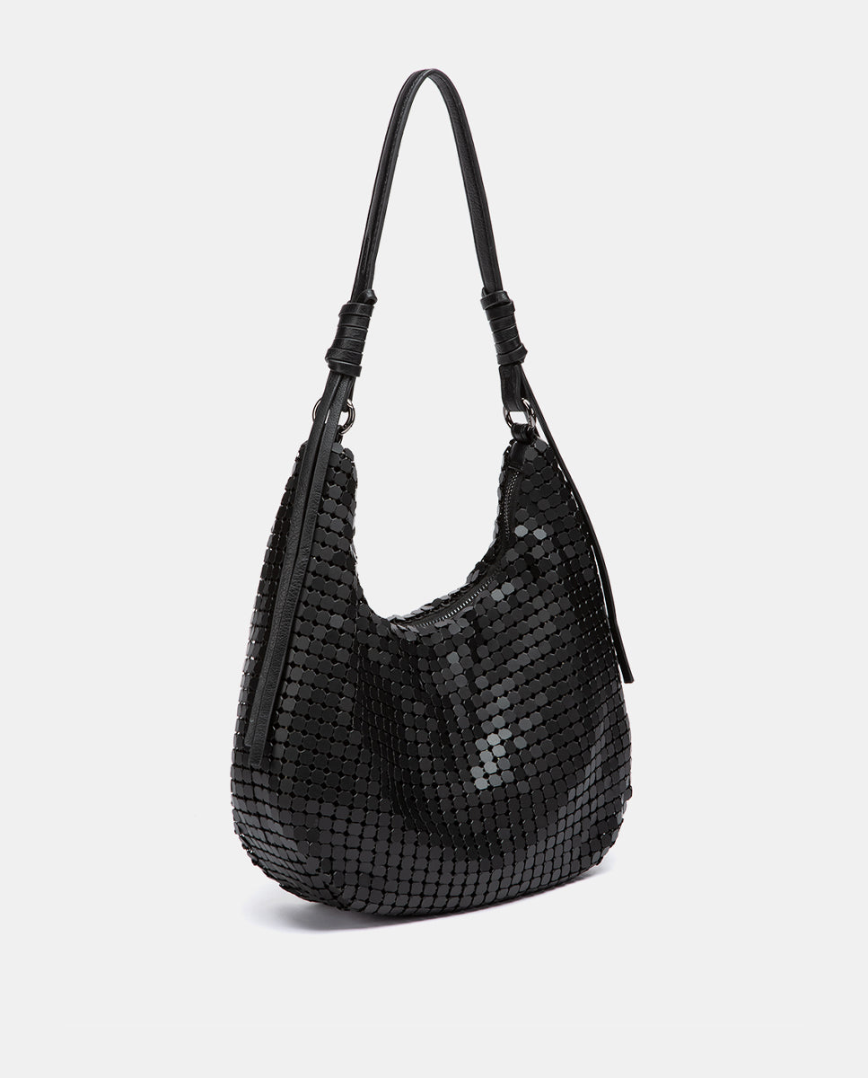 abbacino-bolso-de-hombro-negro-de-malla-met-lica-para-fiesta image 2