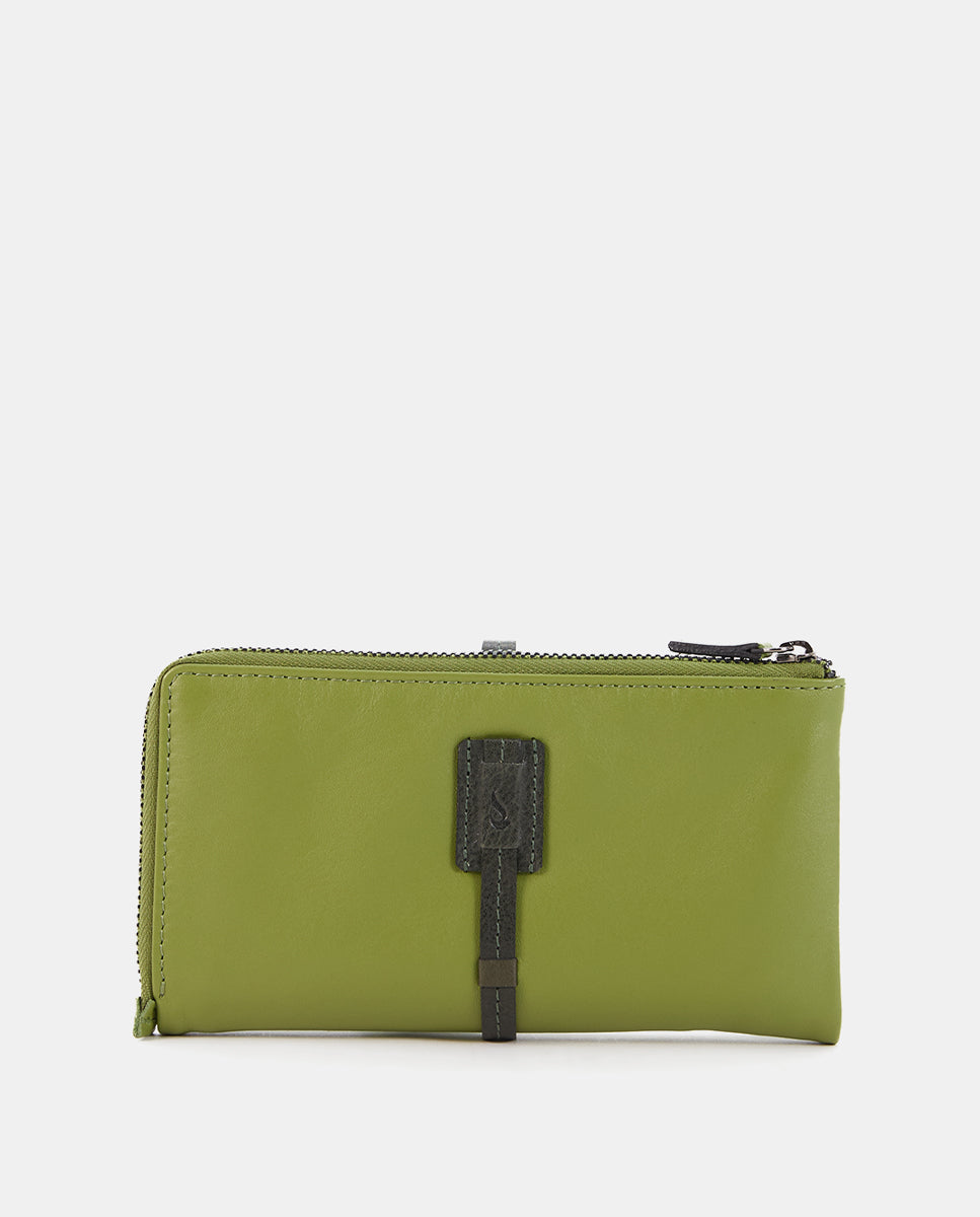 abbacino-cartera-grande-piel-verde-con-hebilla image 3