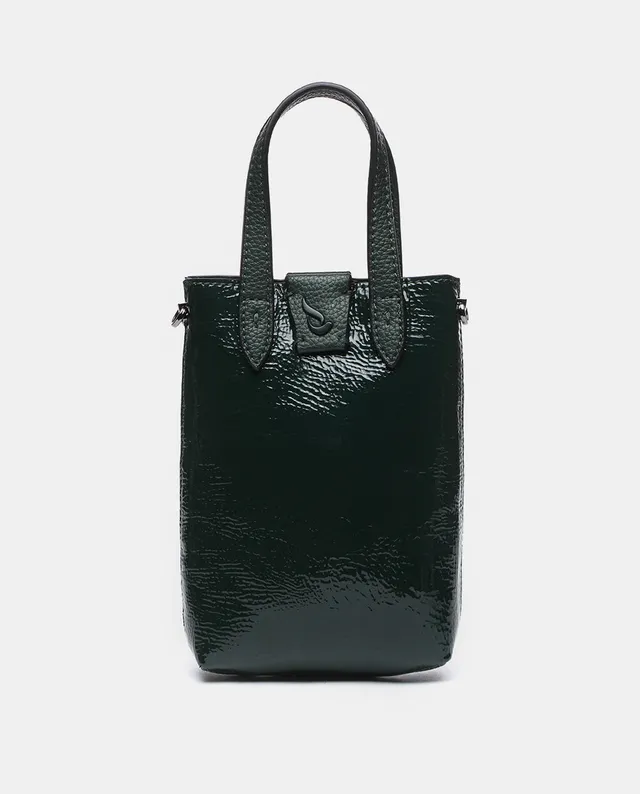 abbacino-bolso-de-mano-mini-en-charol-verde-con-bandolera-ajustable-y-extra-ble- image 1