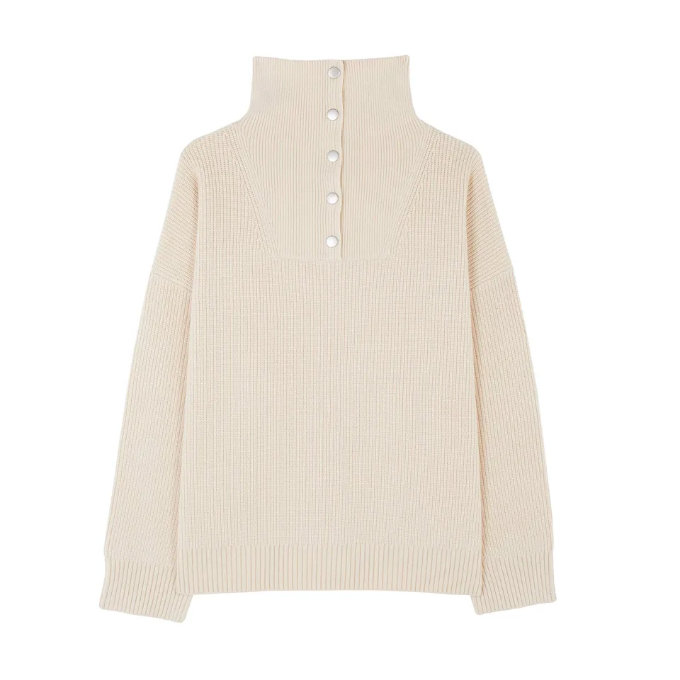 parfois-jersey-de-punto-cuello-alto-con-botones-mujer image 1