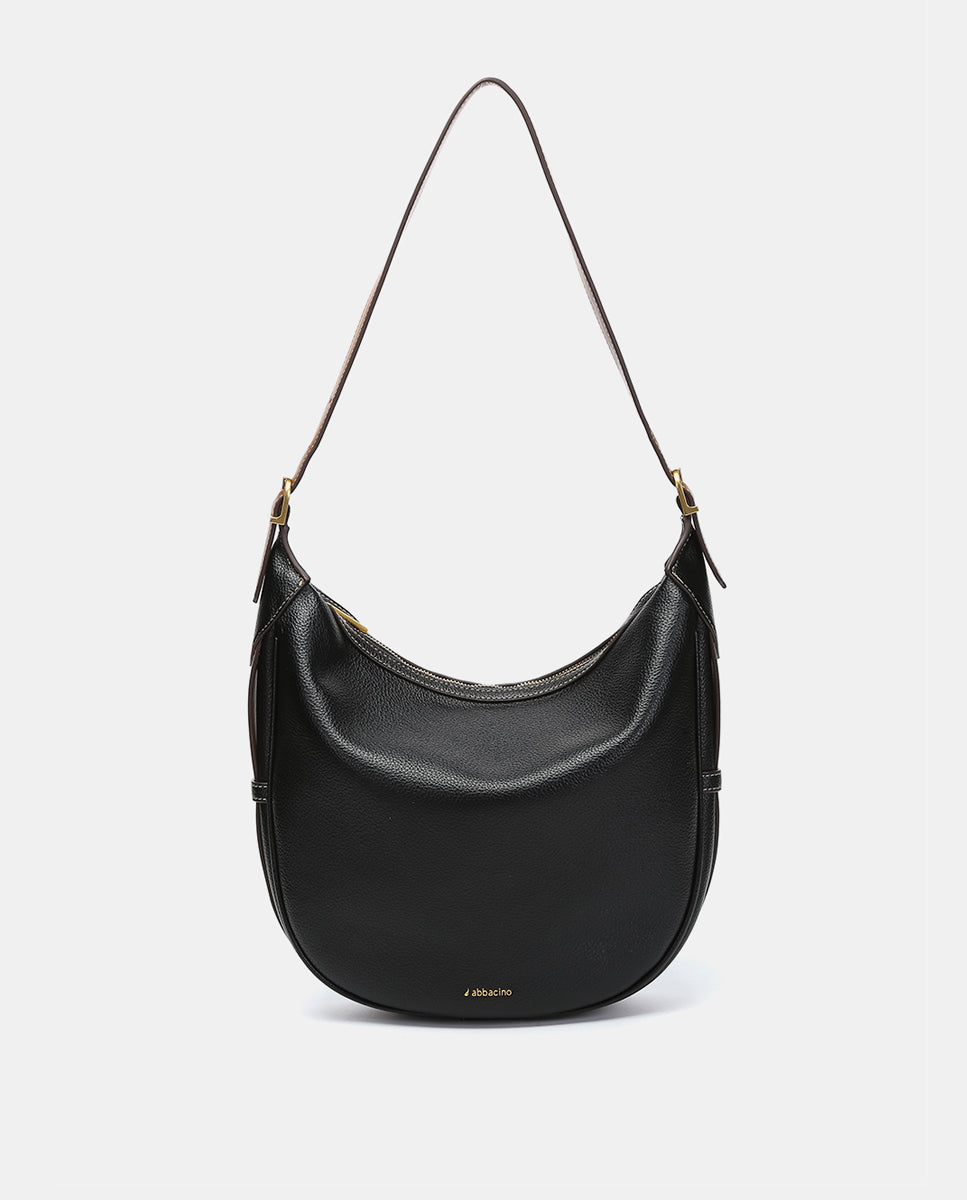 abbacino-bolso-de-hombro-hobo-en-materiales-reciclados-negro image 1