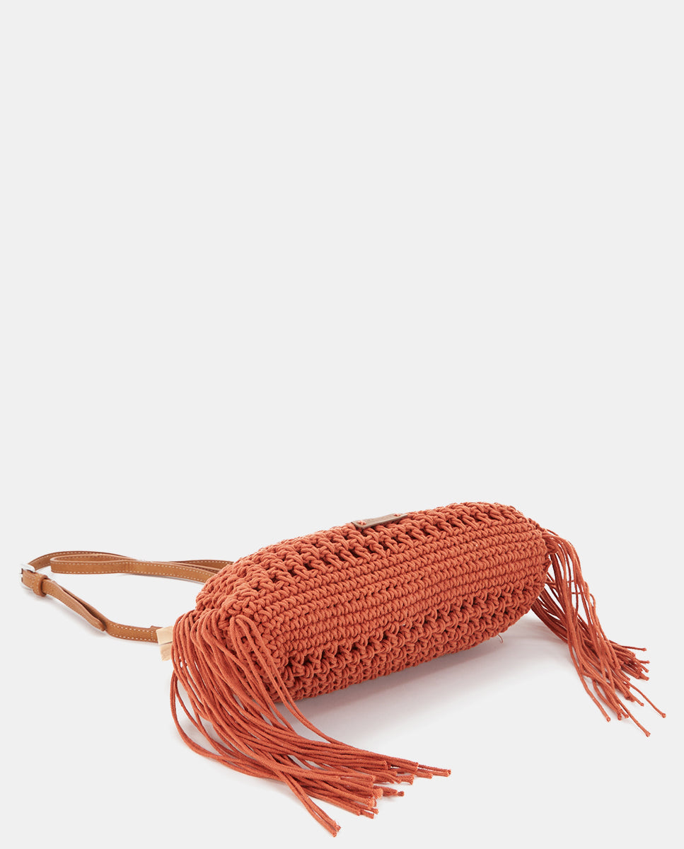 abbacino-clutch-macram-naranja-boho-con-flecos image 5