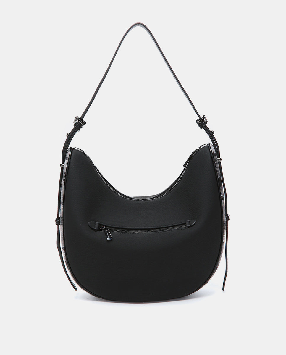 bolso-de-hombro-abbacino-estilo-hobo-en-materiales-reciclados-negro-con-cuadros- image 3