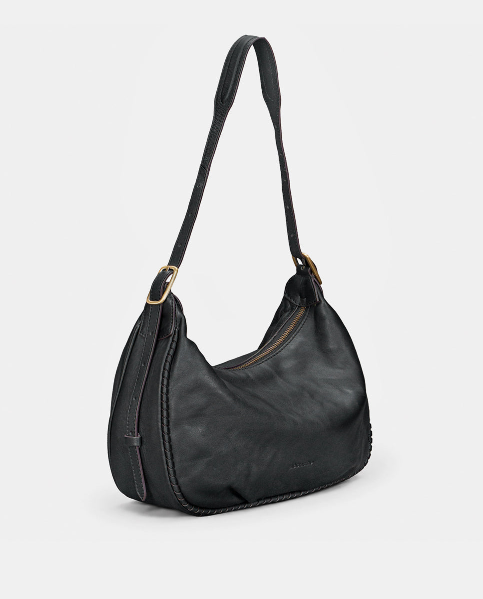 abbacino-bolso-de-hombro-de-piel-negro-con-trenzado image 5