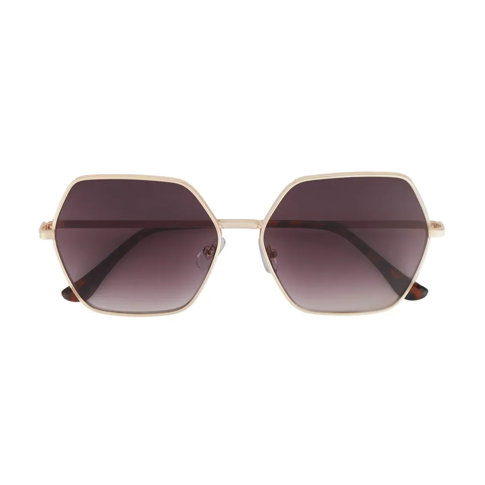 parfois-gafas-de-sol-met-licas-hexagonales-mujer-oro-claro image 1
