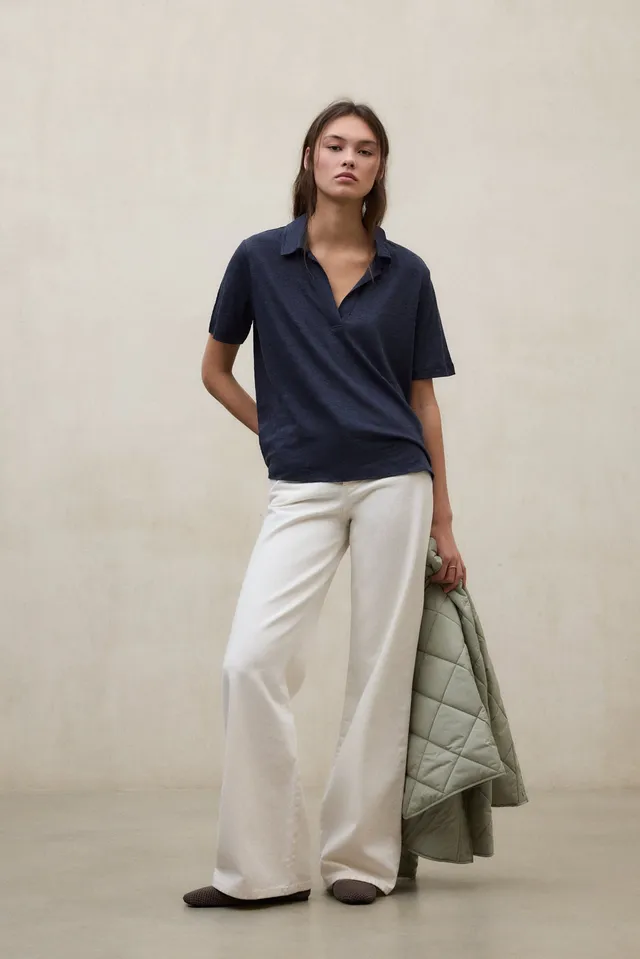 camiseta-ecoalf-troms-azul-de-mujer-100-lino-fit-relajado-y-hombro-ca-do image 1