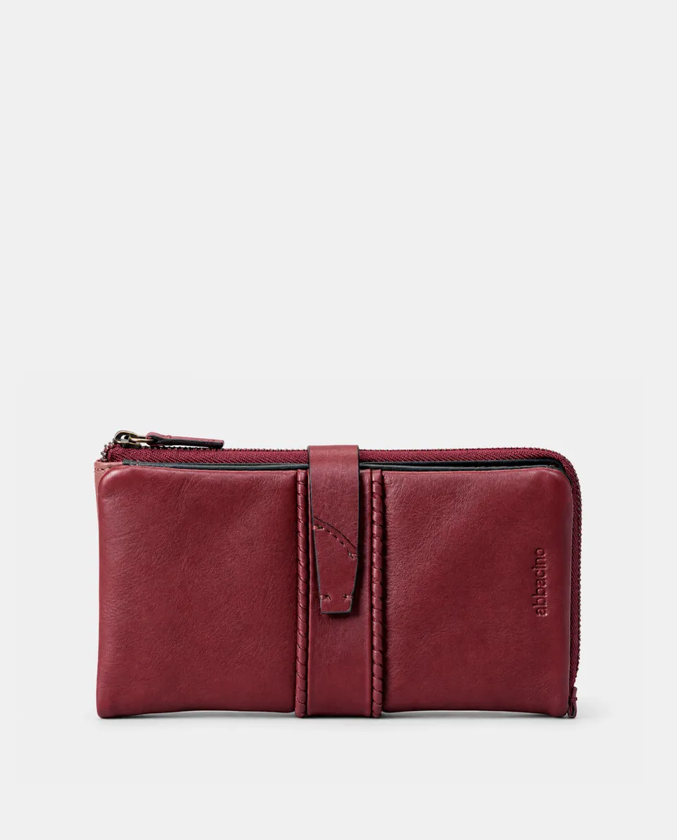 cartera-grande-de-mujer-abbacino-en-piel-burdeos-con-trenzado image 1