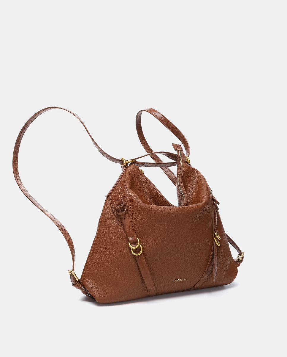 abbacino-bolso-multifuncional-reciclado-cognac-convertible-a-mochila image 4