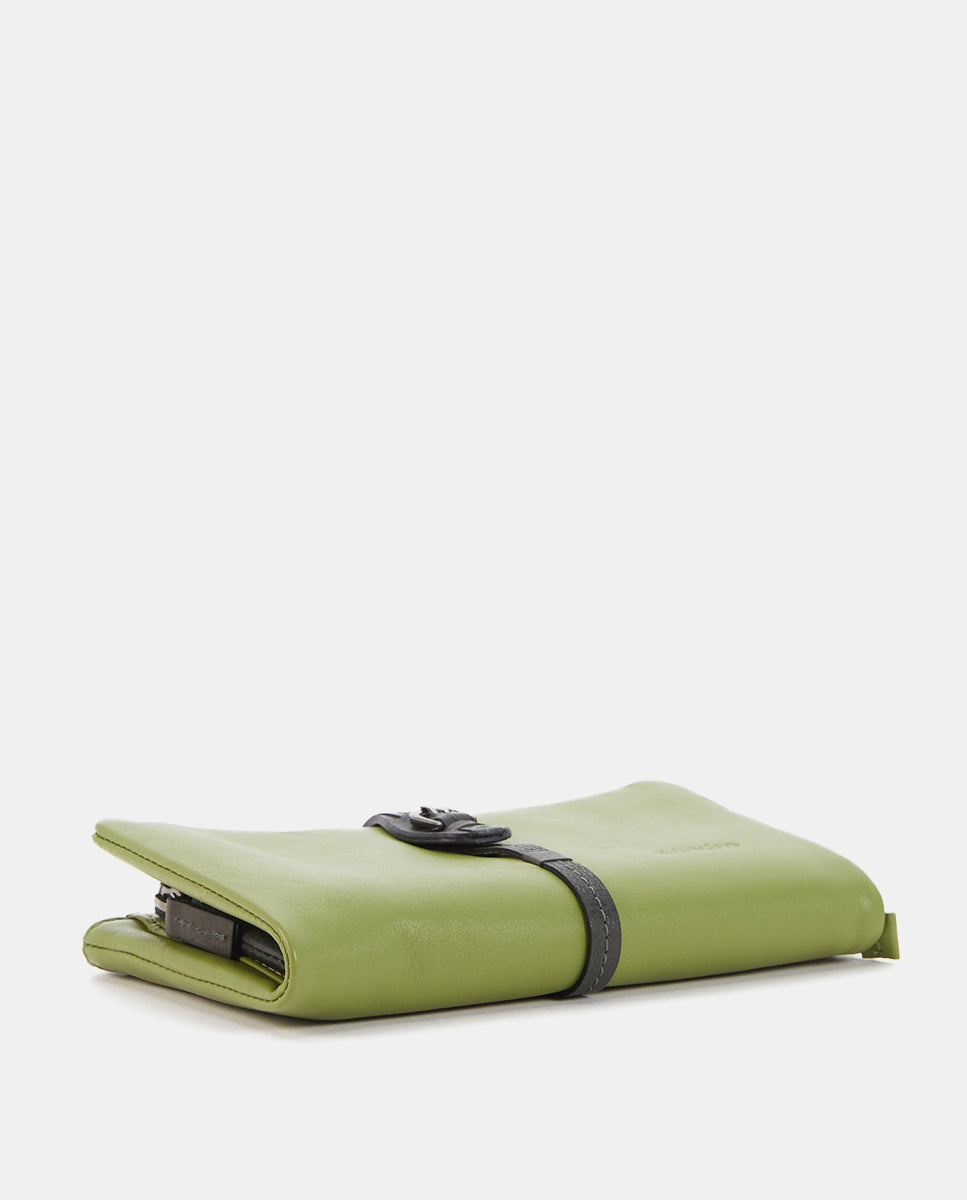 abbacino-cartera-grande-piel-verde-con-hebilla image 5