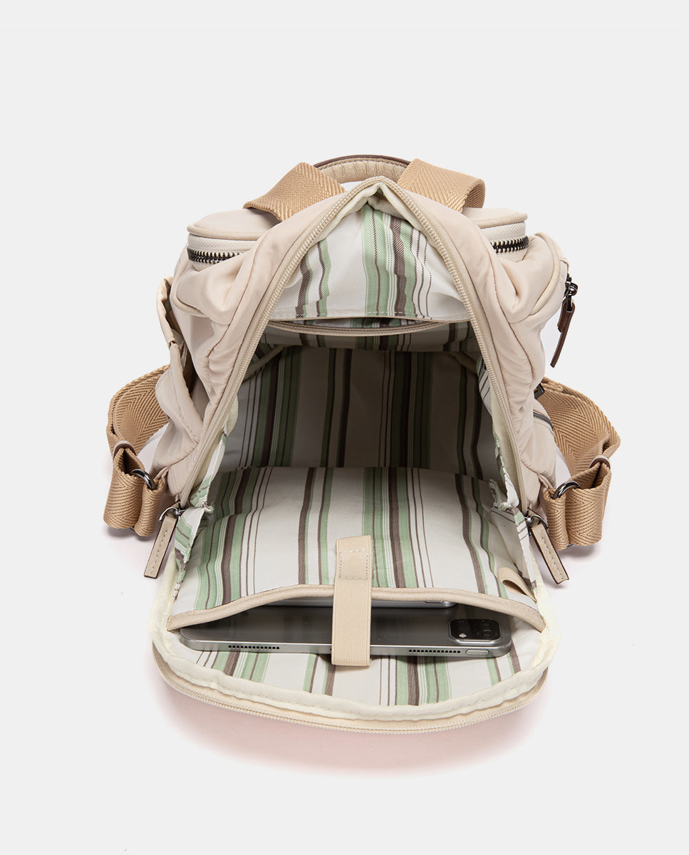 abbacino-mochila-sport-beige-tejido-reciclado image 5