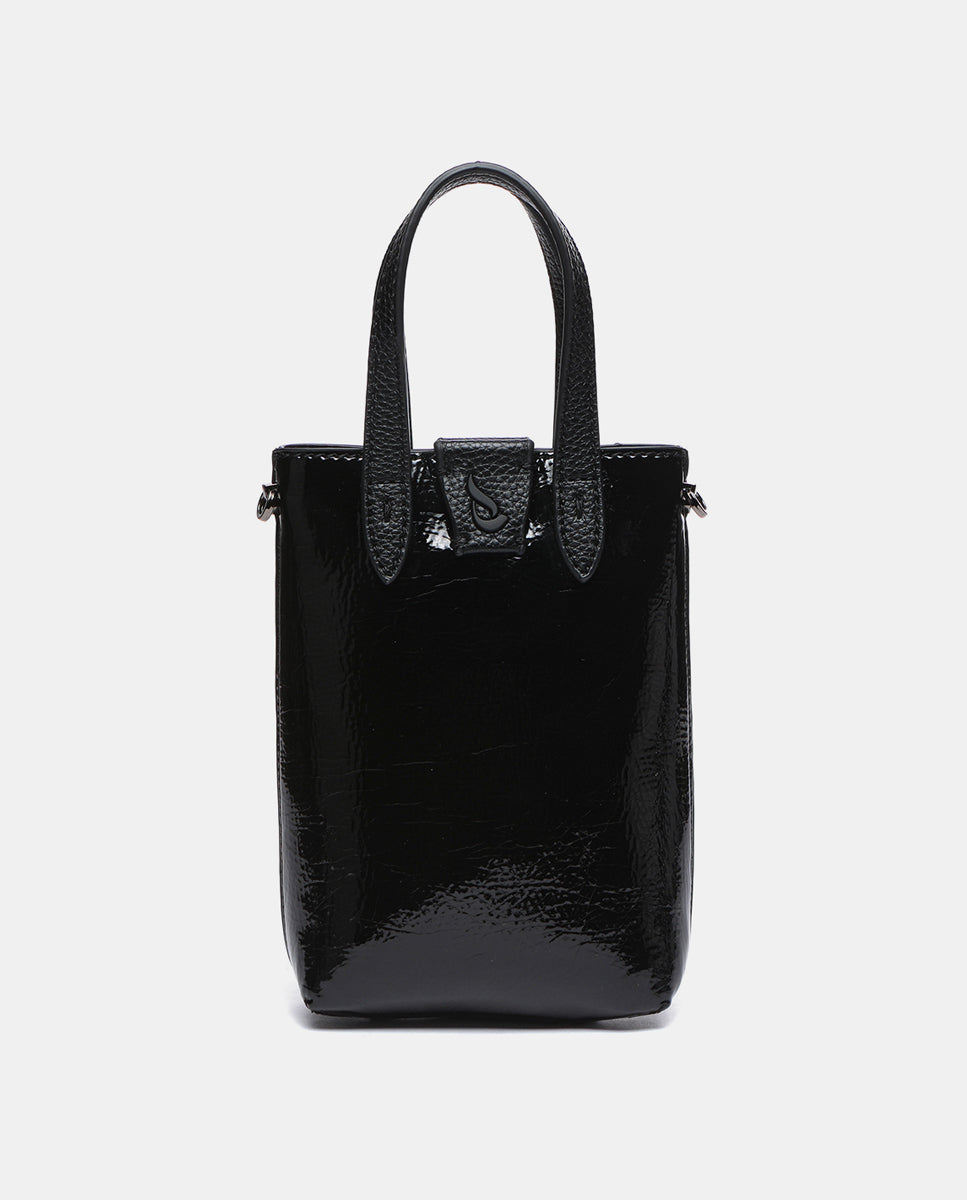 abbacino-bolso-mano-mini-charol-negro-con-bandolera image 1